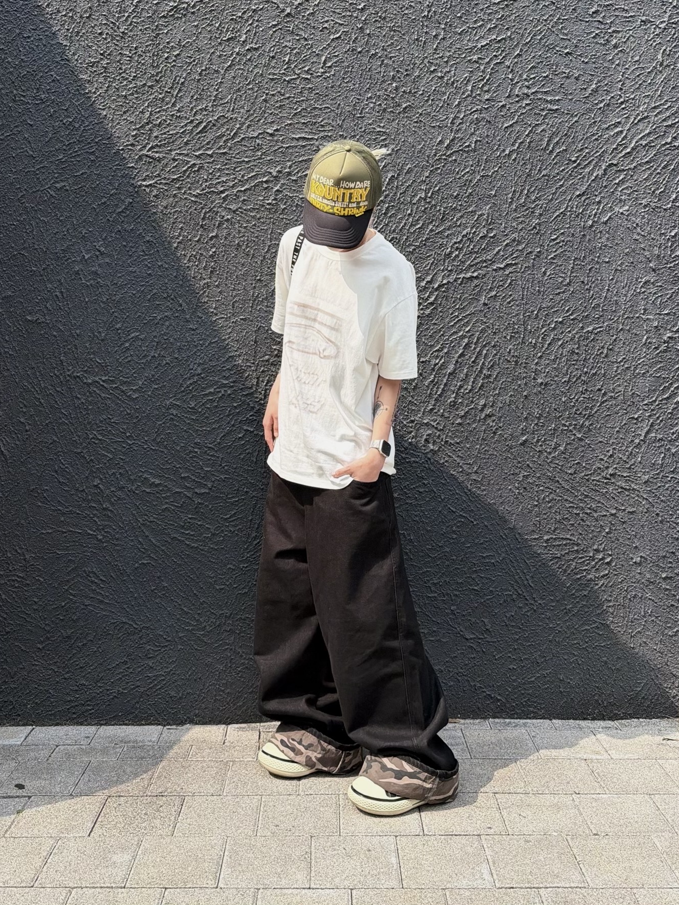 Kapital Kountry Kounter Kulture Trucker Cap Black Blue 착용 스타일 - 2