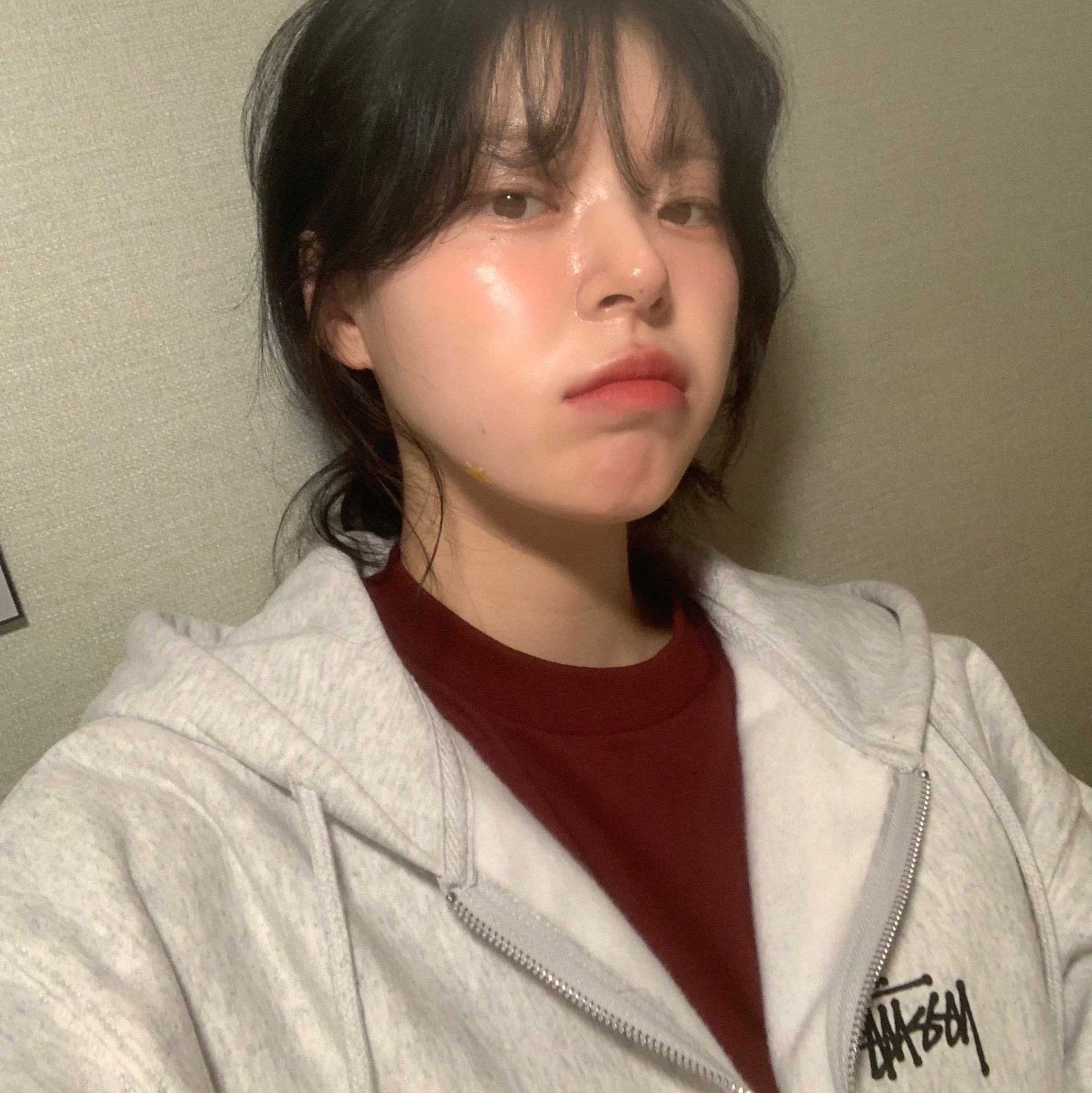 Stussy Basic Stussy Zip Hoodie Ash Heather, Carhartt WIP S/S American Script T-Shirt Rondo 착용 스타일 - 1