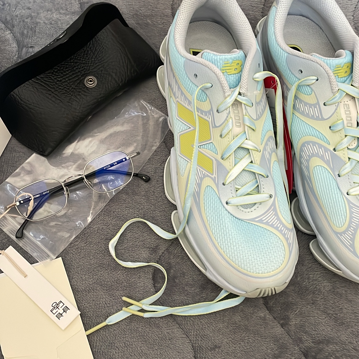 New Balance 2000 Abzorb Oxford Blue Dry Lime, Polyteru x OROR P.O - 002 Beta Titanium 착용 스타일 - 1