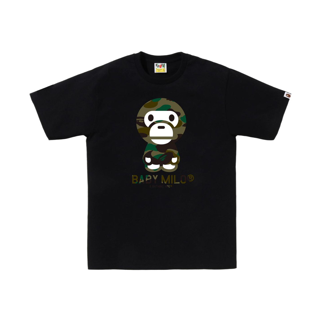 베이프 퍼스트 카모 베이비 마일로 티셔츠 블랙 그린
