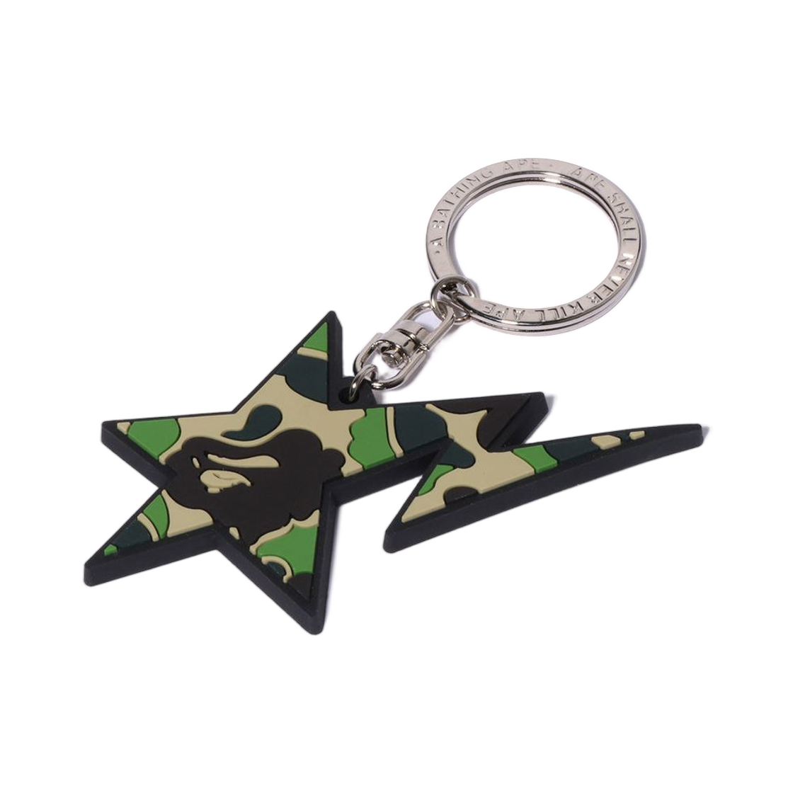 - BAPE ABC Camo Sta Rubber Keychain Green