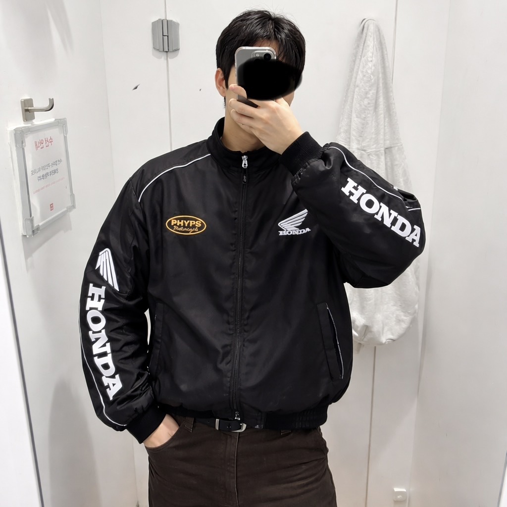 Honda Racing Blouson Black 착용 스타일