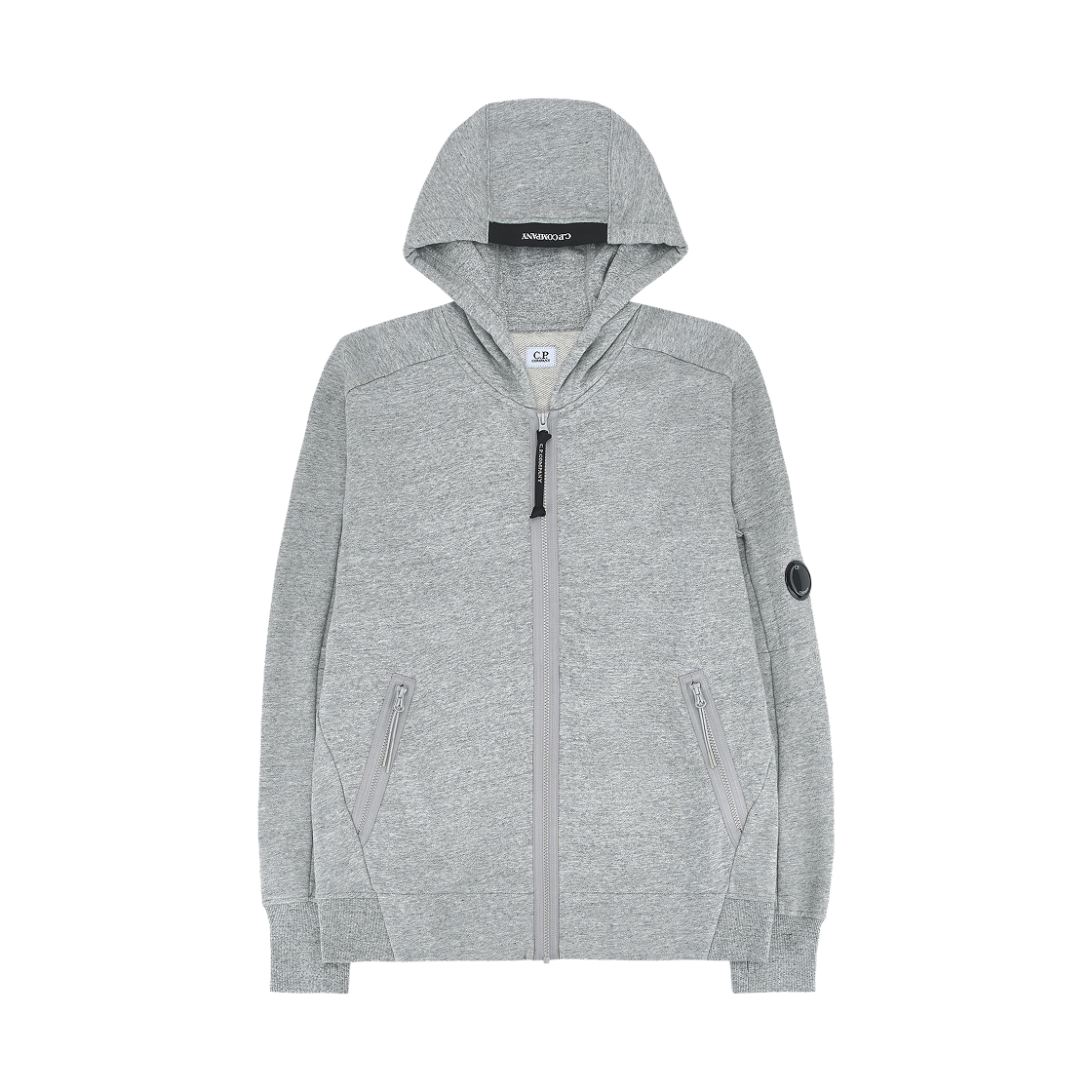 17CMSS025A005086WM94 C.P. Company Diagonal Raised Fleece Zipped Hooded Sweatshirt Greystone Melange - 24FW