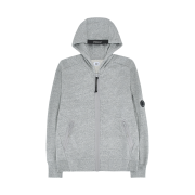 C.P. Company Diagonal Raised Fleece Zipped Hooded Sweatshirt Greystone Melange - 24FW