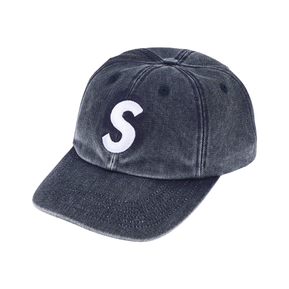 슈프림 피그먼트 코티드 S 로고 6-패널 네이비 - 26SS