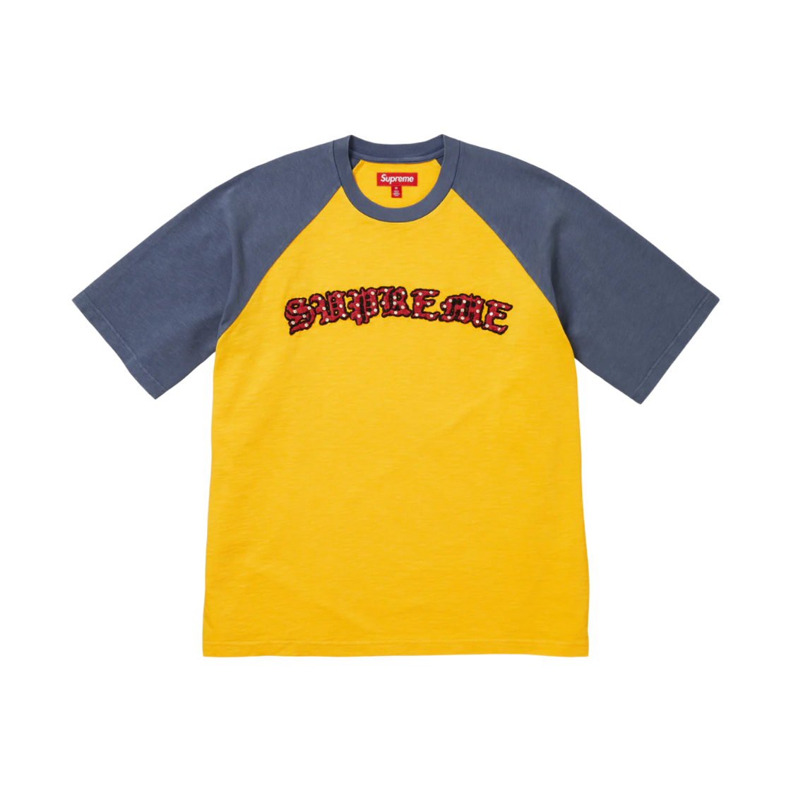 - Supreme Rhinestone Raglan S/S Top Gold - 26SS