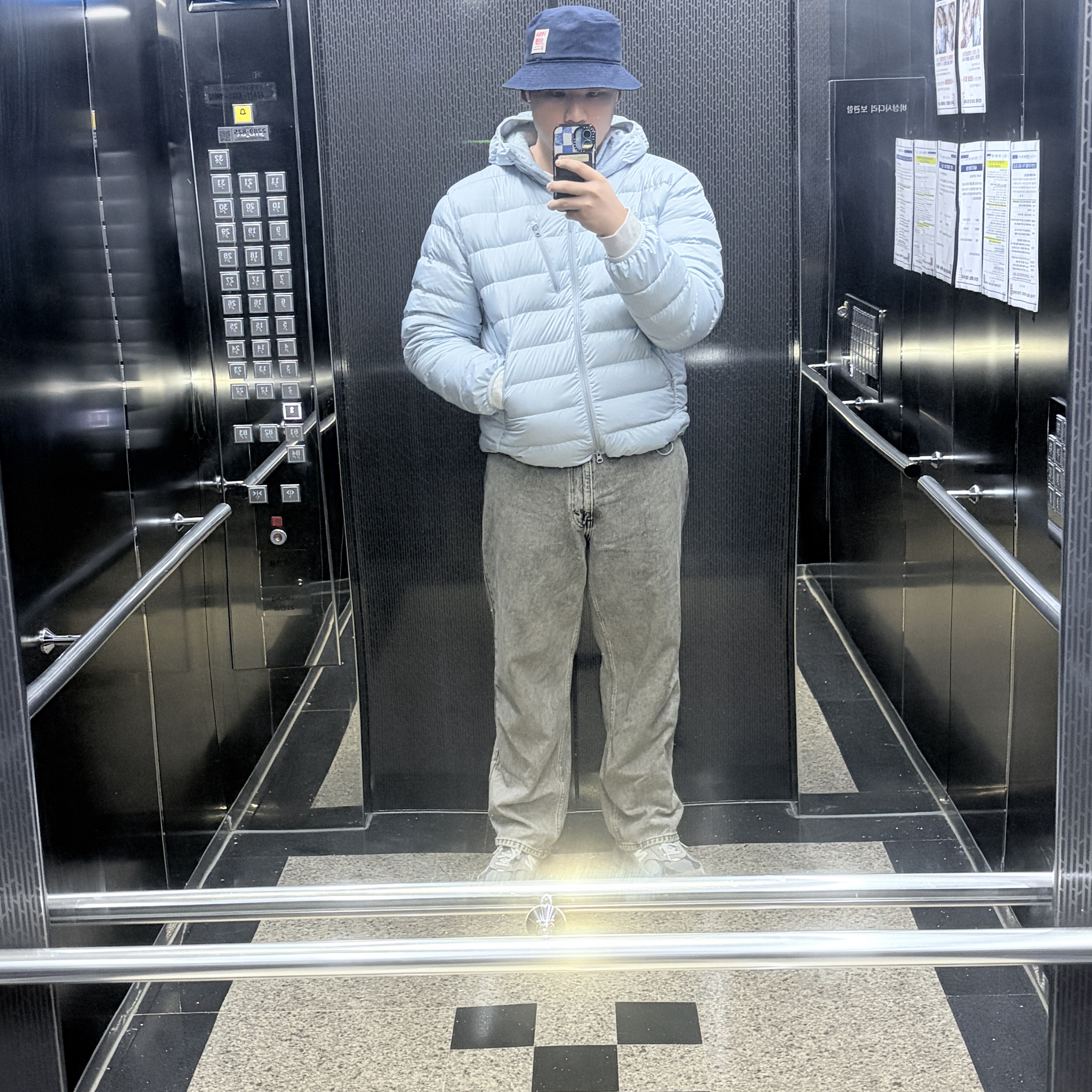 Musinsa Standard City Leisure Hooded Light Down Jacket Cloudy Blue, New Balance 993 Made in USA Grey - 4E Extra Wide 착용 스타일
