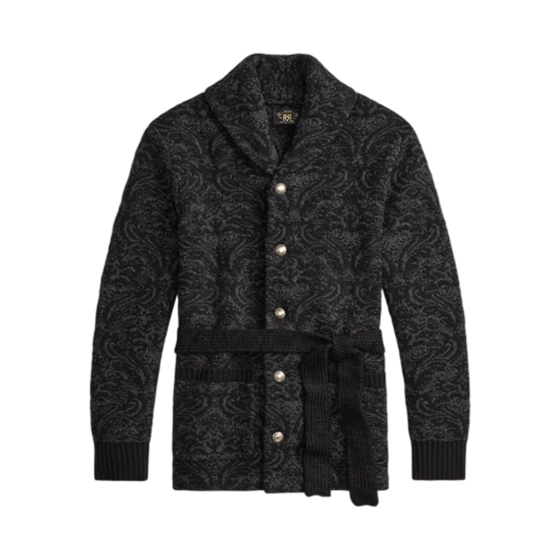 더블알엘 울 코튼 랜치 가디건 블랙 멀티(Double RL Wool Cotton Ranch Cardigan Black Multi)