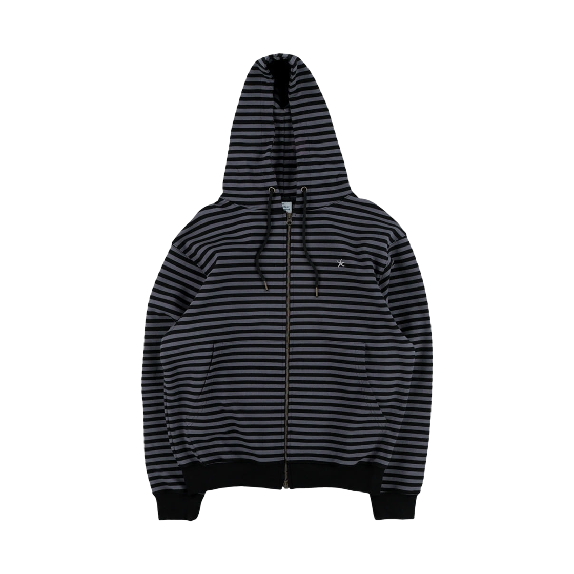 더콜디스트모먼트 스트라이프 후드 집업 차콜 블랙(The Coldest Moment Stripe Hooded Zip-Up Charcoal Black) - 1