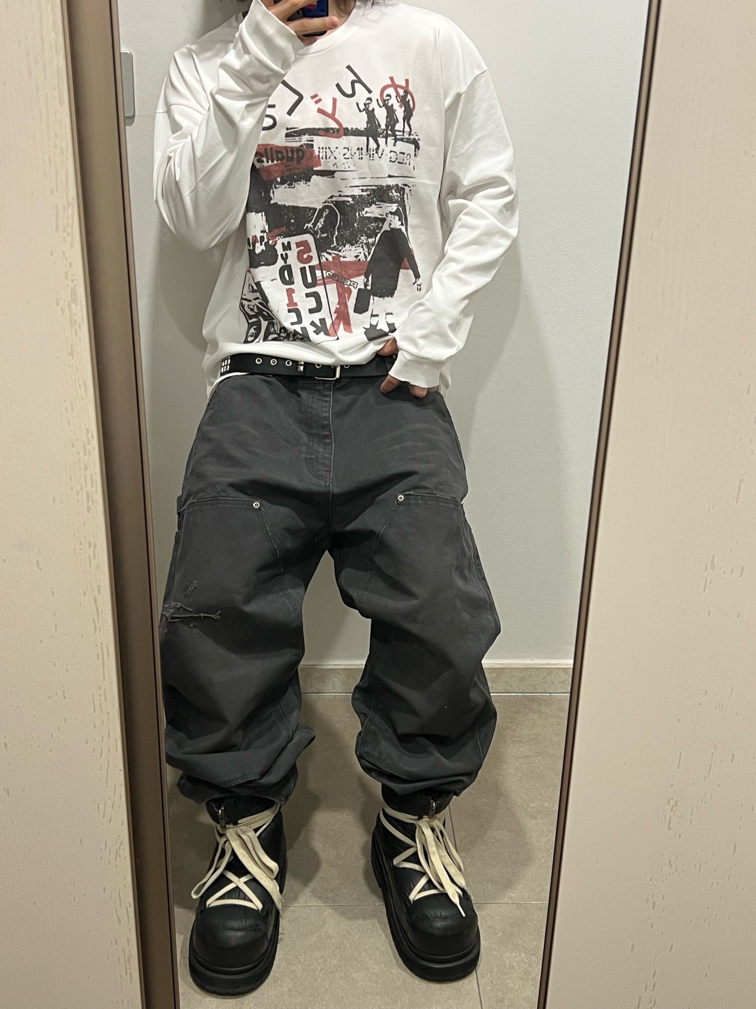 qAp 5-1 Long Sleeve T-Shirt Cream 착용 스타일 - 2