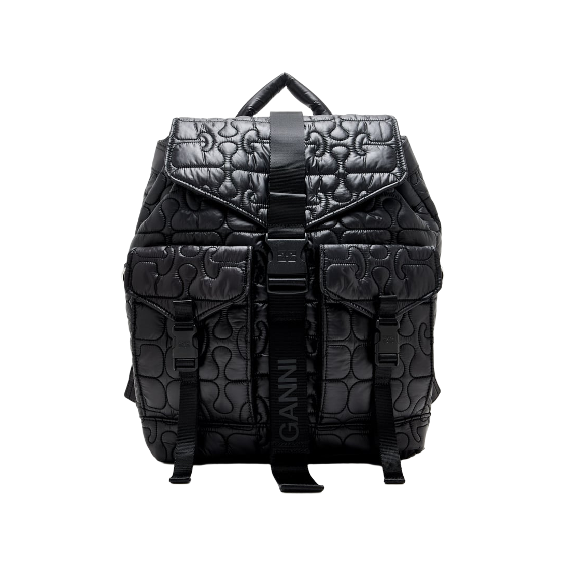 가니 퀼티드 리테크 백팩 블랙(Ganni Quilted Re-Tech Backpack Black)
