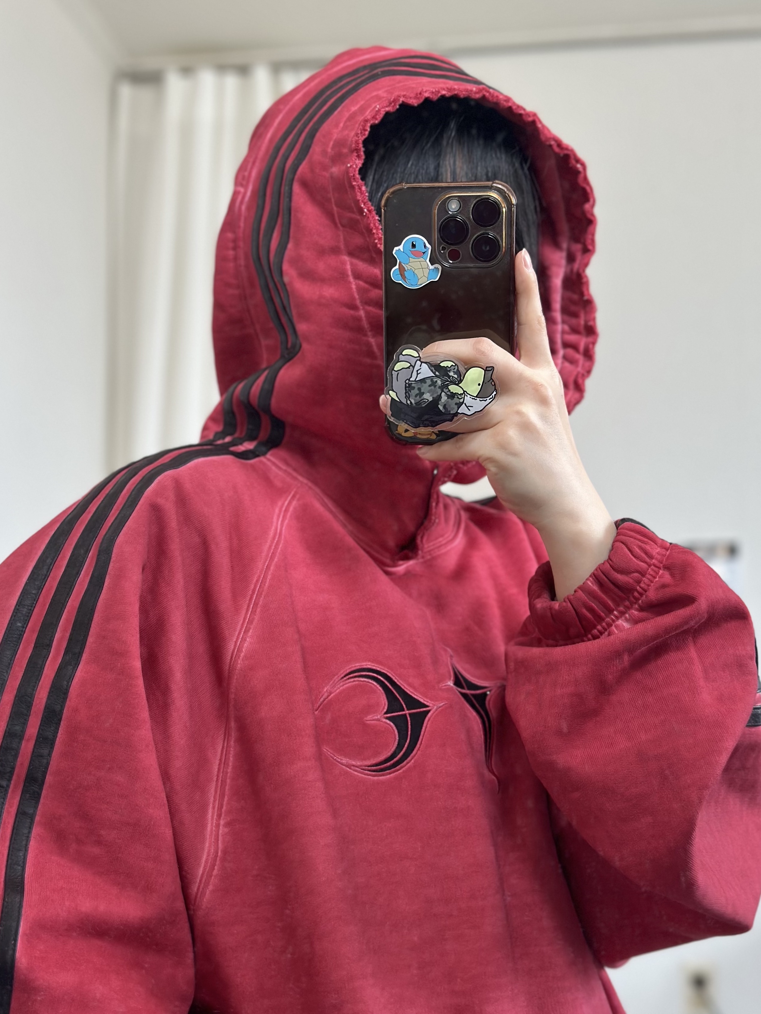 Adidas x Thug Club Sweat Hoodie Power Red - KR Sizing 착용 스타일 - 2