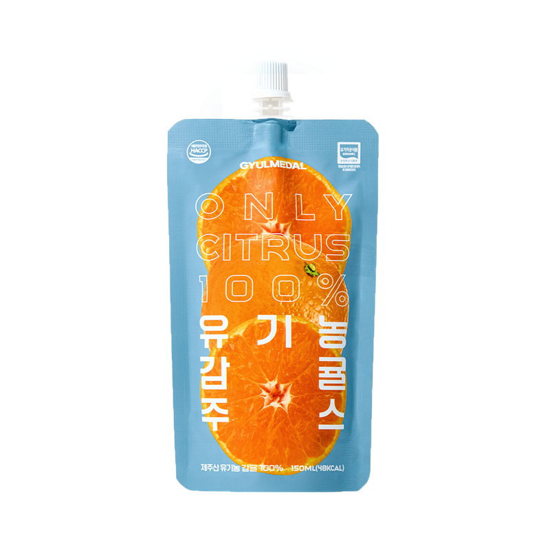 귤메달 유기농 감귤주스 150mL 1개입(GYULMEDAL Fresh Jeju Organic Citrus Juice from Jeju)