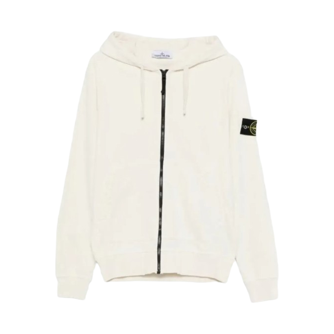 스톤 아일랜드 6100061 오가닉 코튼 플리스 레귤러 핏 집업 후드 스웨트셔츠 아이보리 - 26SS(Stone Island 6100061 Organic Cotton Fleece Regular Fit Zip-Up Hooded Sweatshirt Ivory - 26SS)