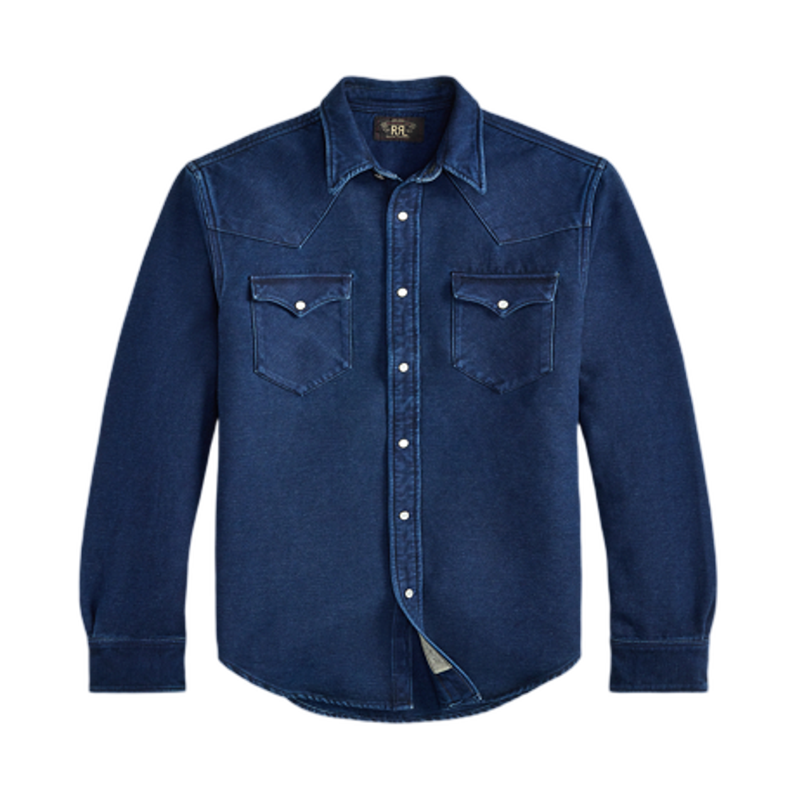 더블알엘 슬림핏 인디고 샤모아 웨스턴 셔츠 인디고(Double RL Slim Fit Indigo Chamois Western Shirt Indigo) - 1