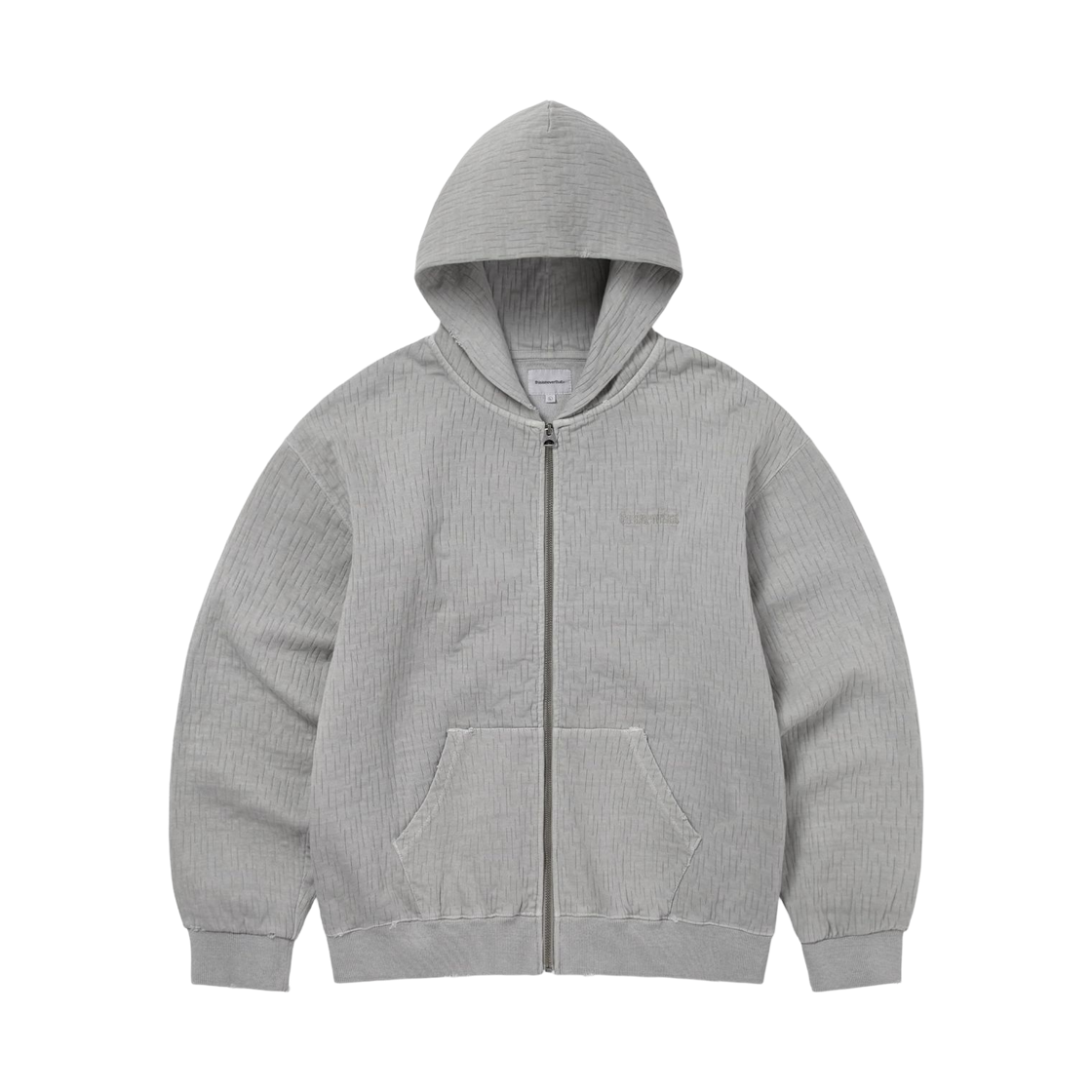 디스이즈네버댓 데미지드 집업 후드 카키 그레이(Thisisneverthat Damaged Zip Up Hoodie Khaki Grey) - 1