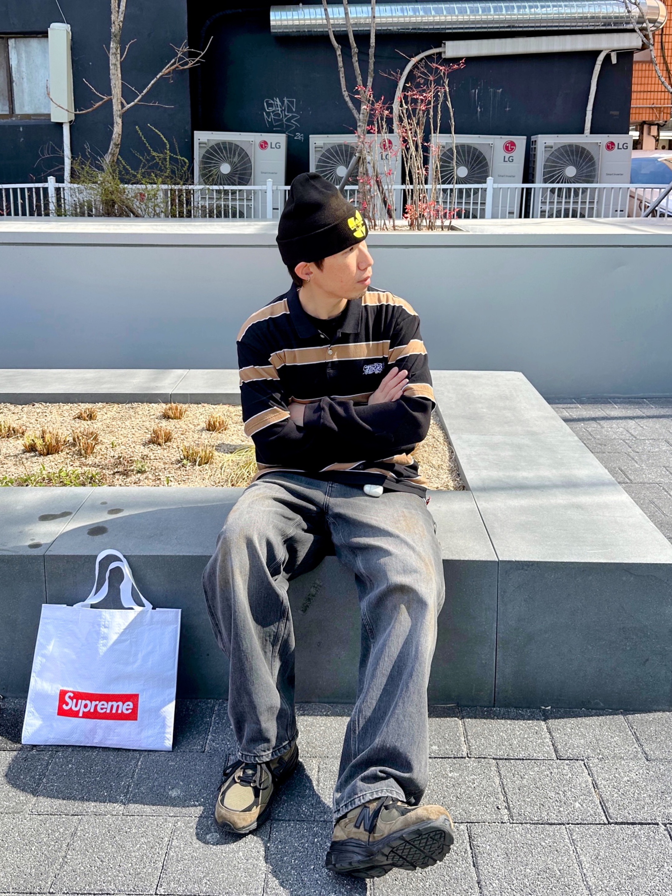 Supreme x Dickies Thermal Polo Black - 24FW 착용 스타일