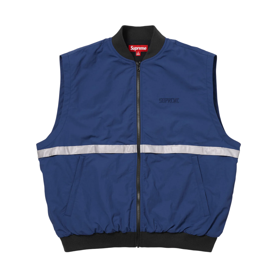 슈프림 집 오프 슬리브 리플렉티브 스트라이프 자켓 네이비 - 26SS(Supreme Zip-Off Sleeve Reflective Stripe Jacket Navy - 26SS) - 5