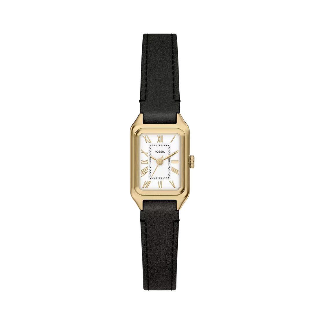 (W) 파슬 라켈 미니 쿼츠 쓰리핸드 18mm 레더 화이트 블랙((W) Fossil Raquel Mini Quartz Three-Hand 18mm Leather White Black)