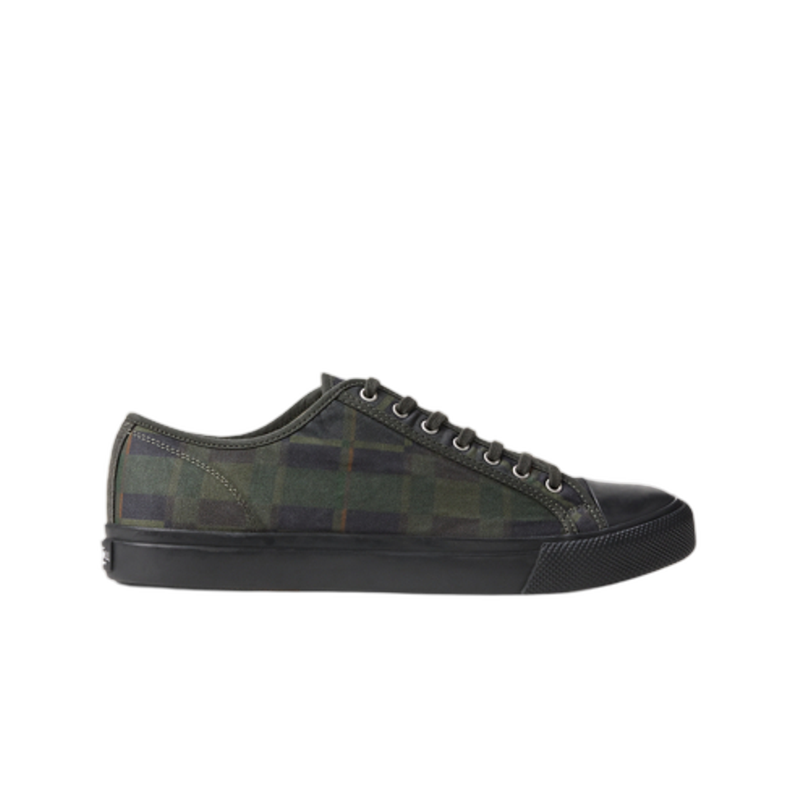 100066828 Double RL Check Print Oilcloth Sneakers Navy Multi Plaid - D