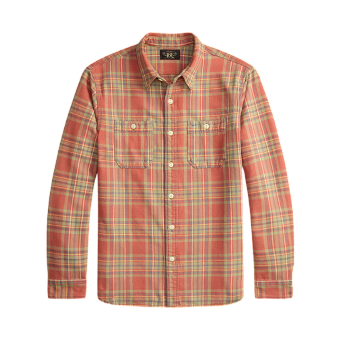 더블알엘 플레이드 트윌 워크셔츠 레드 블루 그린(Double RL Plaid Twill Workshirt Red Blue Green) - 1