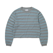 (W) Thisisneverthat Mesh Striped Crewneck Sky Blue