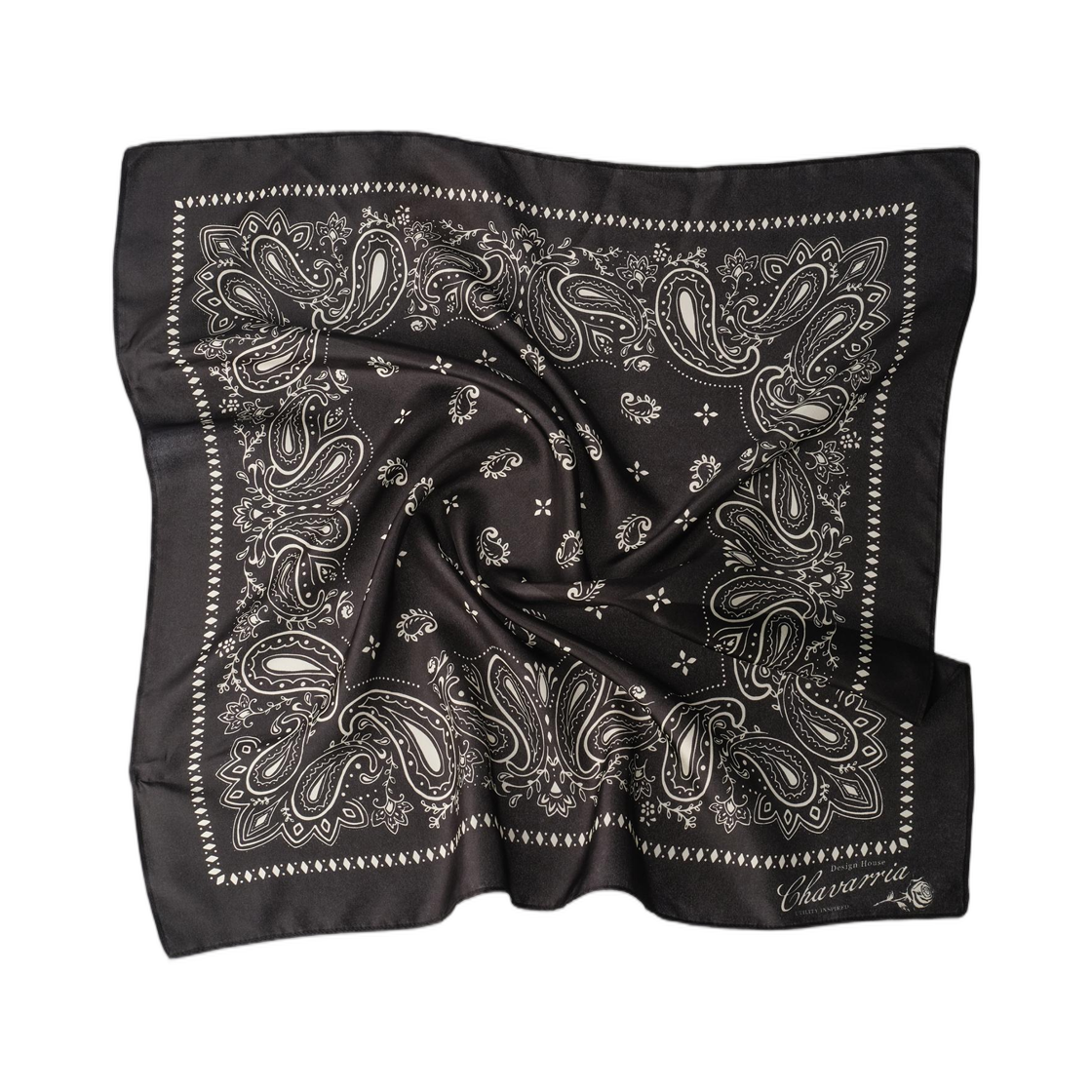 자라 x 윌리 차바리아 100% 실크 페이즐리 반다나 블랙(Zara x Willy Chavarria 100% Silk Paisley Bandana Black)