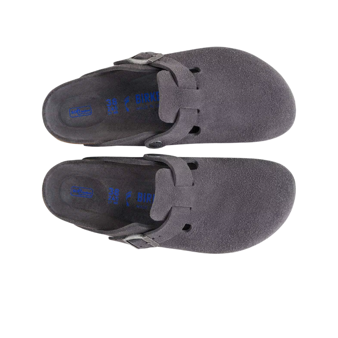 버켄스탁 소프트 풋베드 스웨이드 레더 차콜 - 레귤러(Birkenstock Soft Footbed Suede Leather Charcoal - Regular) - 2
