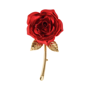 Zara x Willy Chavarria Metal Rose Brooch Red