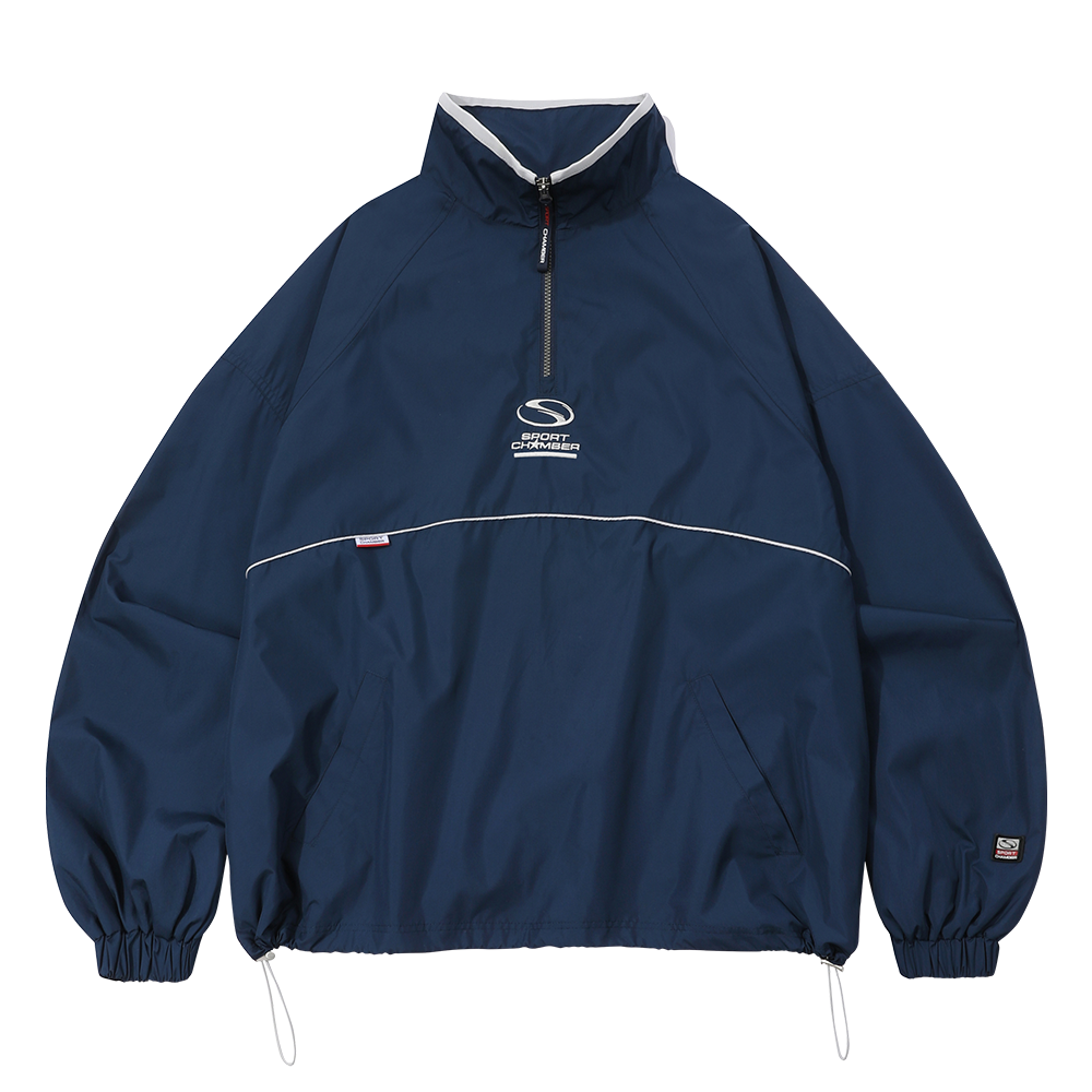 [트리플적립] 스포츠챔버 SC 오버사이즈 웜업 셔츠 네이비([트리플적립] SPORT CHAMBER SC Oversized Warm Up Shirt Navy) - 1