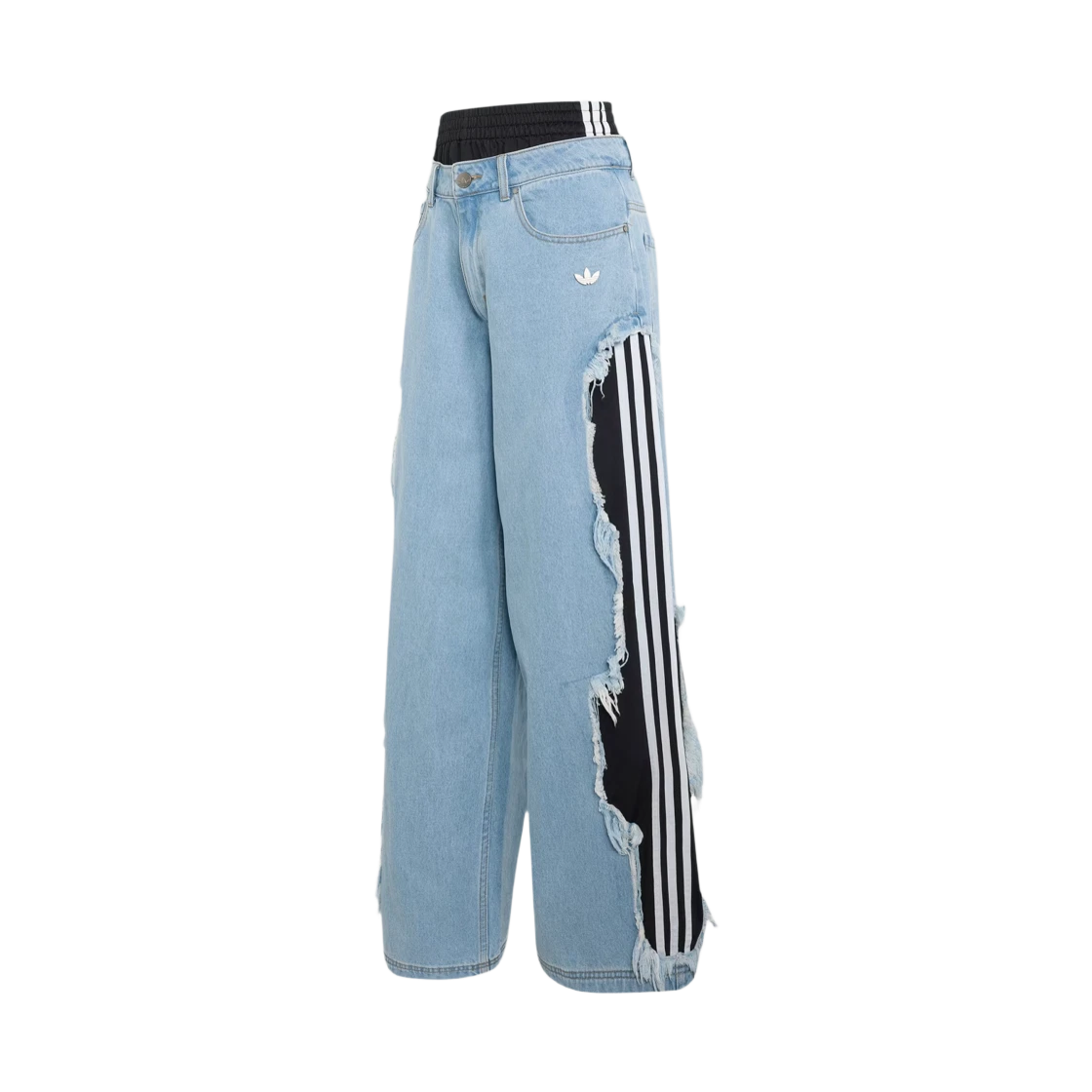 (W) 아디다스 아딜레늄 5.0 디컨스트럭티드 데님 팬츠 라이트 블루 - US 사이즈((W) Adidas Adilenium 5.0 Deconstructed Denim Pants Light Blue - US Sizing) - 1