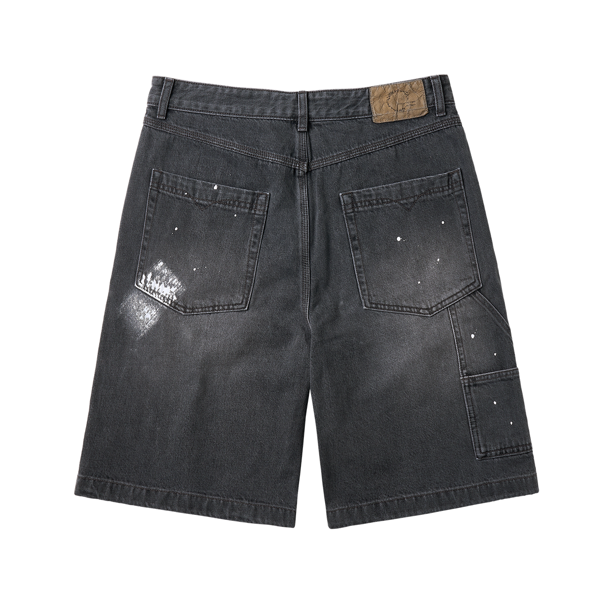 조우 에이징 스플래터 카펜터 데님 쇼츠 워시드 블랙(CHOWOO Aged Splatter Carpenter Denim Shorts Washed Black) - 2