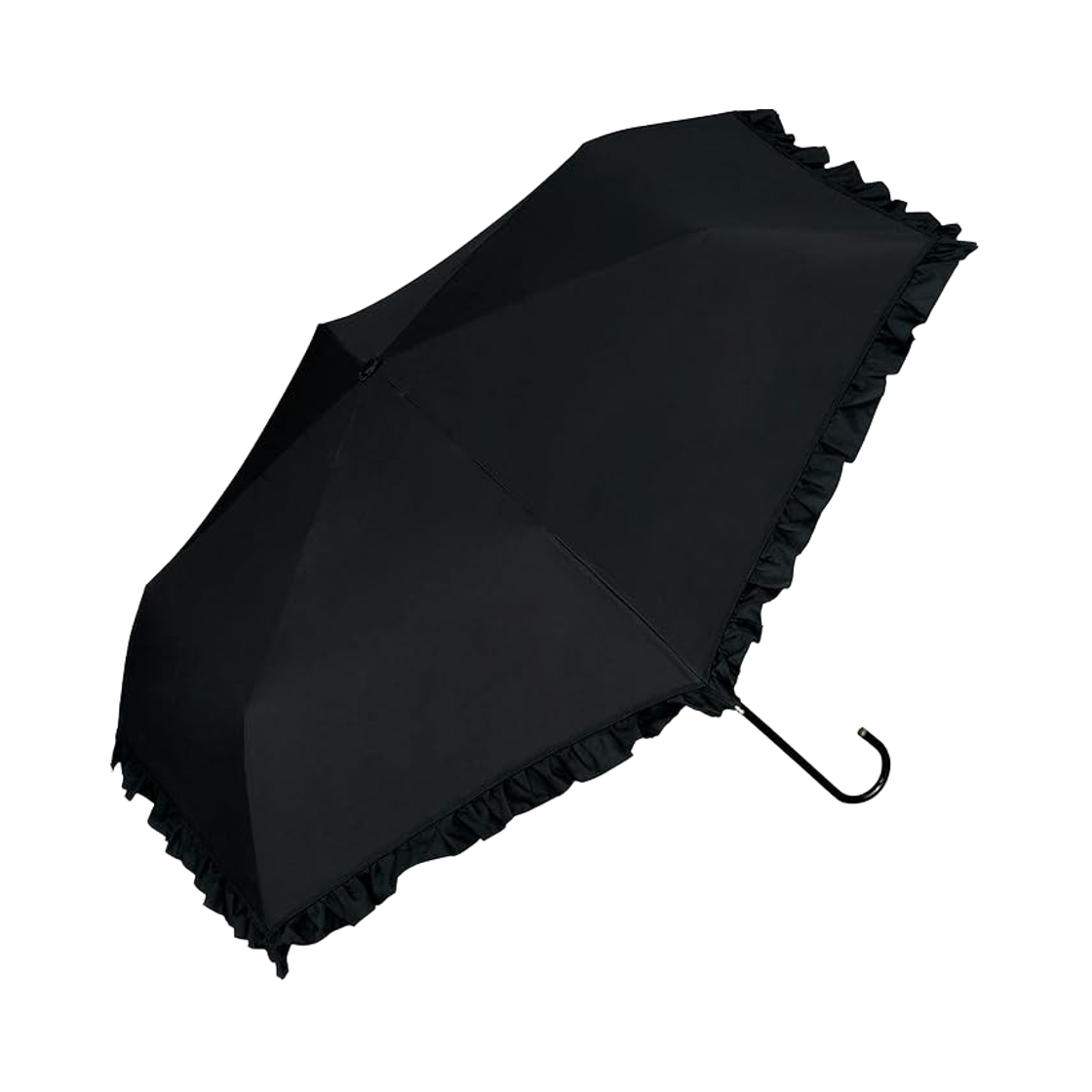 WPC 클래식 러플 미니 파라솔 폴딩 엄브렐라 블랙(WPC Classic Ruffle Mini Parasol Folding Umbrella Black) - 2
