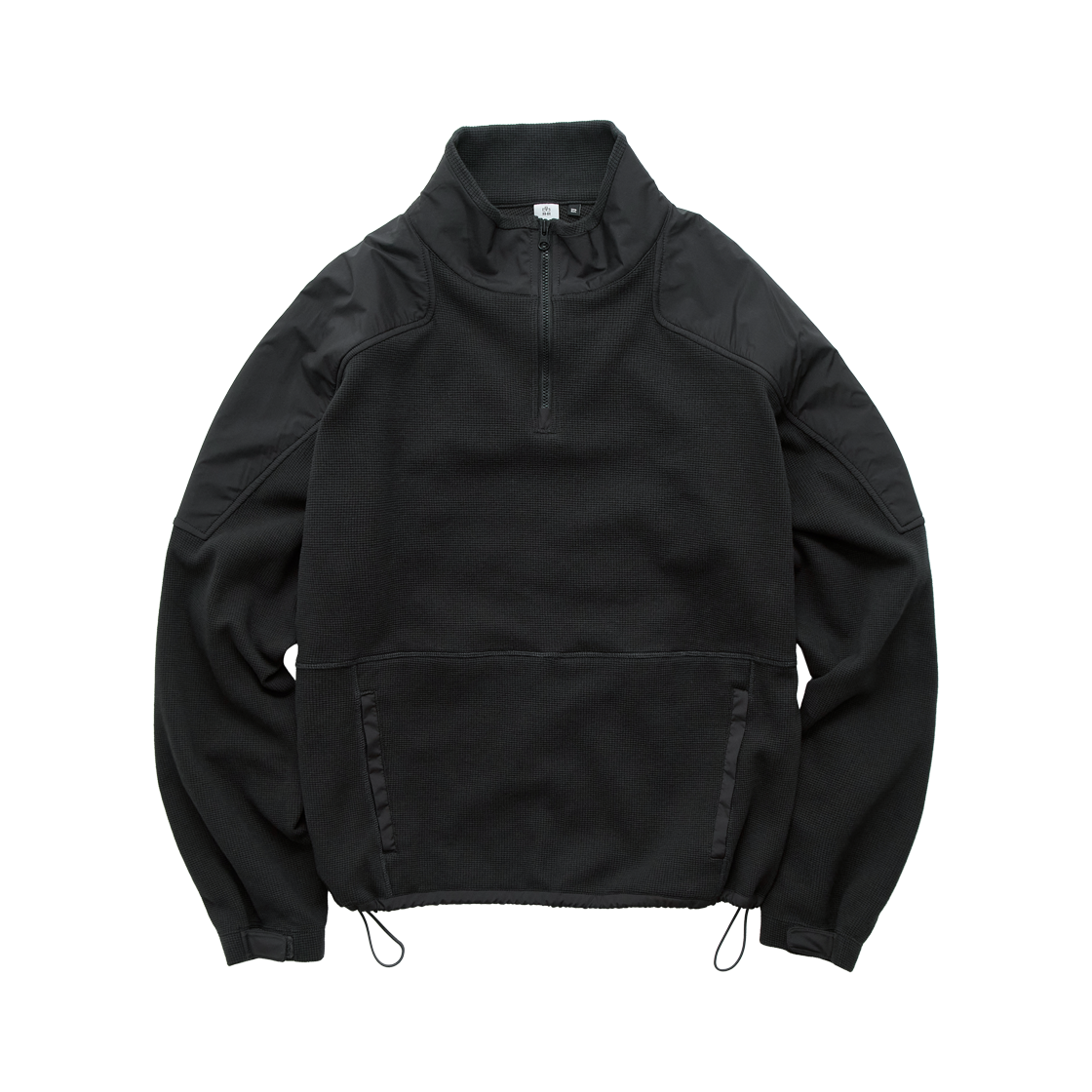 폴리테루 코만도 하프 집 스웨트 블랙 + 차콜(Polyteru Commando Half Zip Sweat Black + Charcoal)