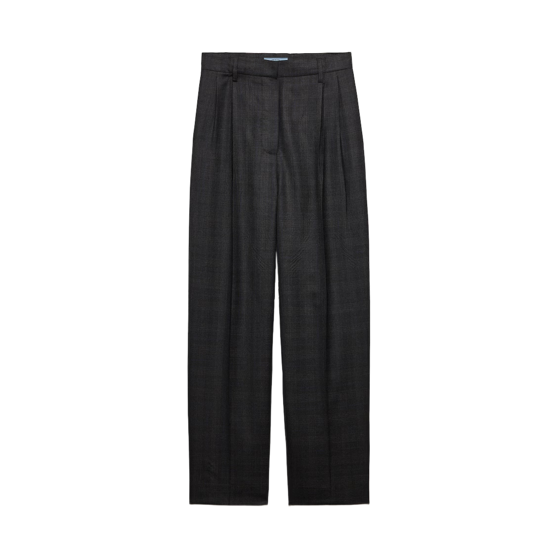 (W) 프라다 체크 울 팬츠 앤트러사이트 그레이((W) Prada Checked Wool Pants Anthracite Gray) - 1