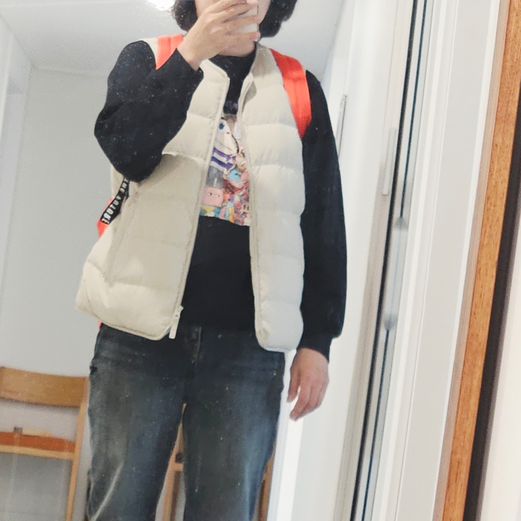 (Kids) Uniqlo x Pop Mart Sweatshirt C Black - KR, Human Made Backpack Orange 착용 스타일 - 1