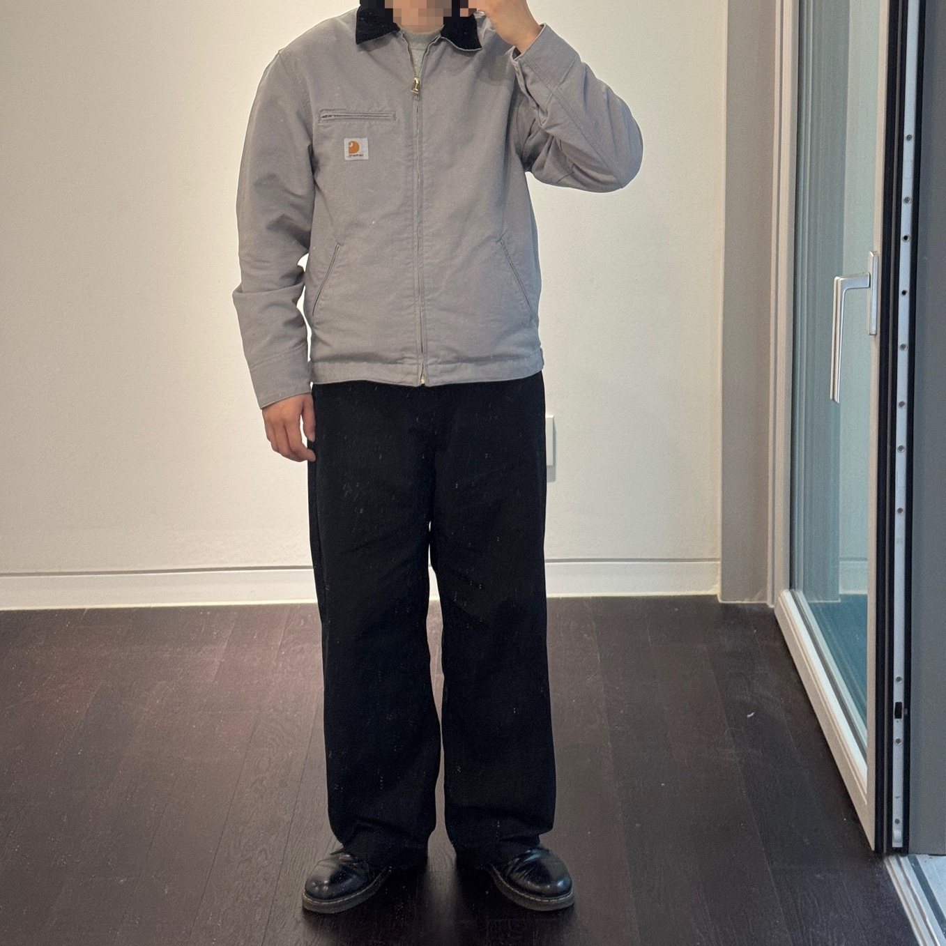 Carhartt WIP Detroit Jacket Yosemite Black 착용 스타일