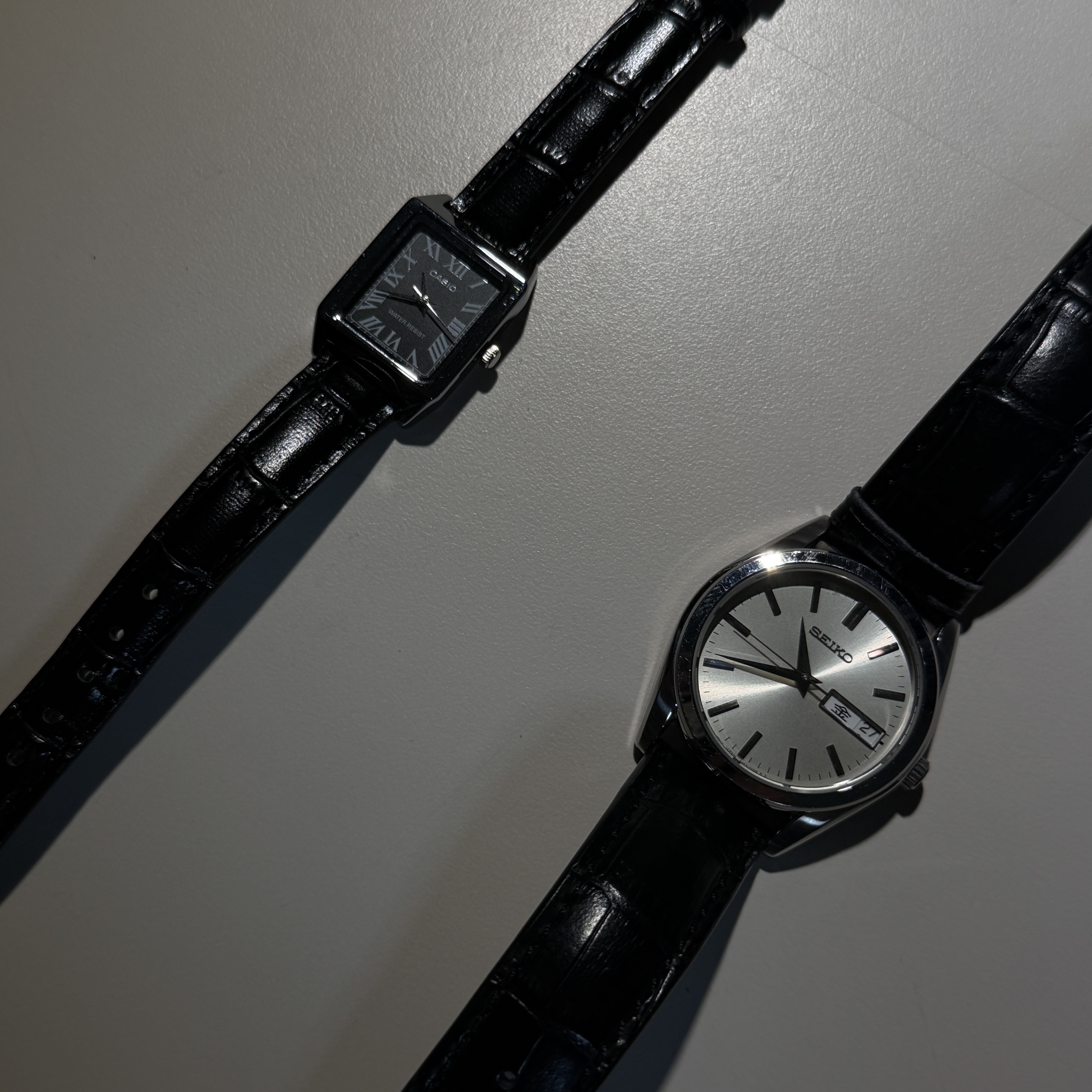 Seiko SBTH007 Silver, Casio LTP-V007L-1B 착용 스타일