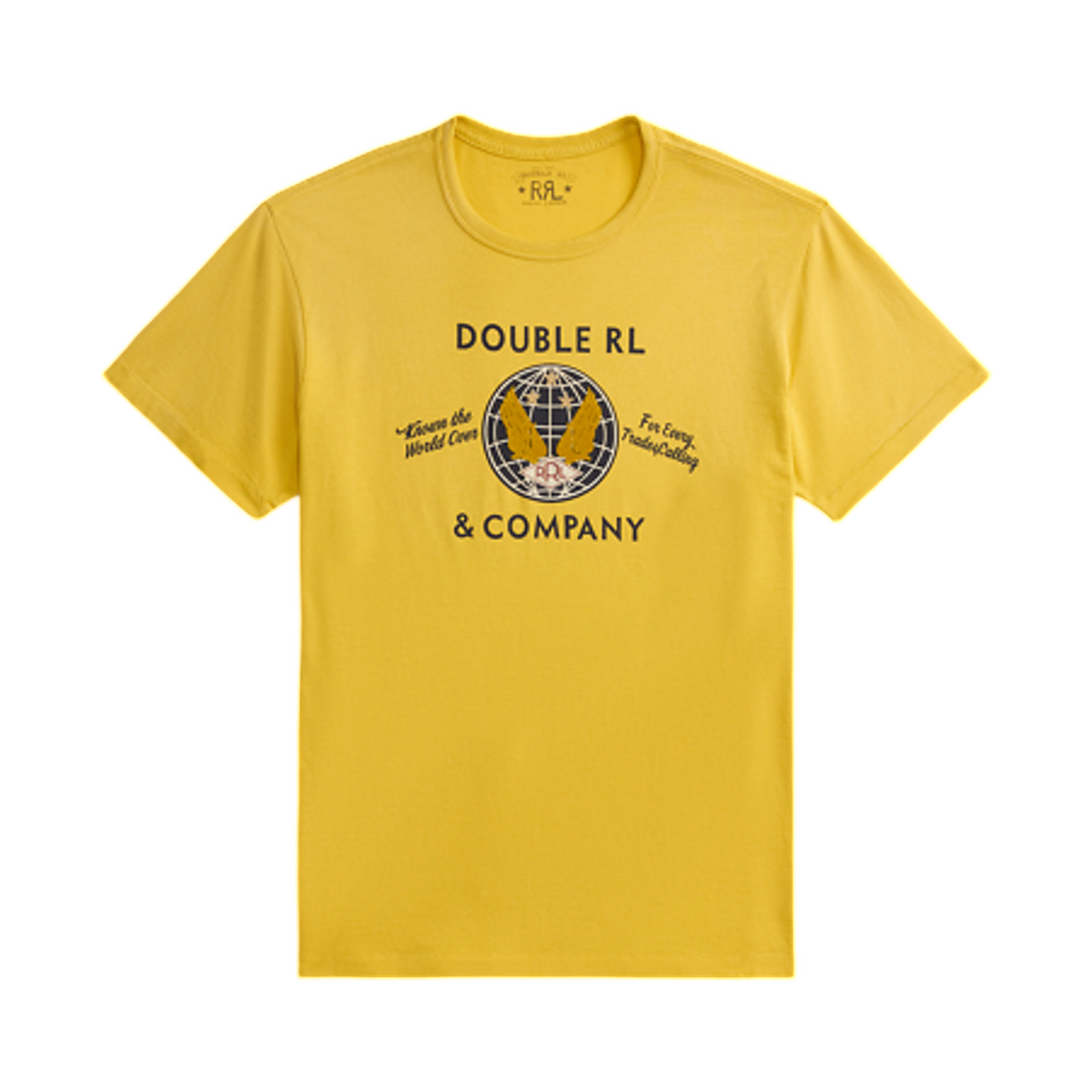 더블알엘 가먼트 다이 저지 그래픽 티셔츠 빈티지 옐로우(Double RL Garment Dyed Jersey Graphic T-Shirt Vintage Yellow)