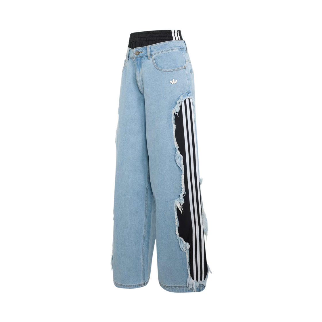 (W) 아디다스 아딜레늄 5.0 디컨스트럭티드 데님 팬츠 라이트 블루 - KR 사이즈((W) Adidas Adilenium 5.0 Deconstructed Denim Pants Light Blue - KR Sizing)
