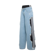 (W) Adidas Adilenium 5.0 Deconstructed Denim Pants Light Blue - KR Sizing
