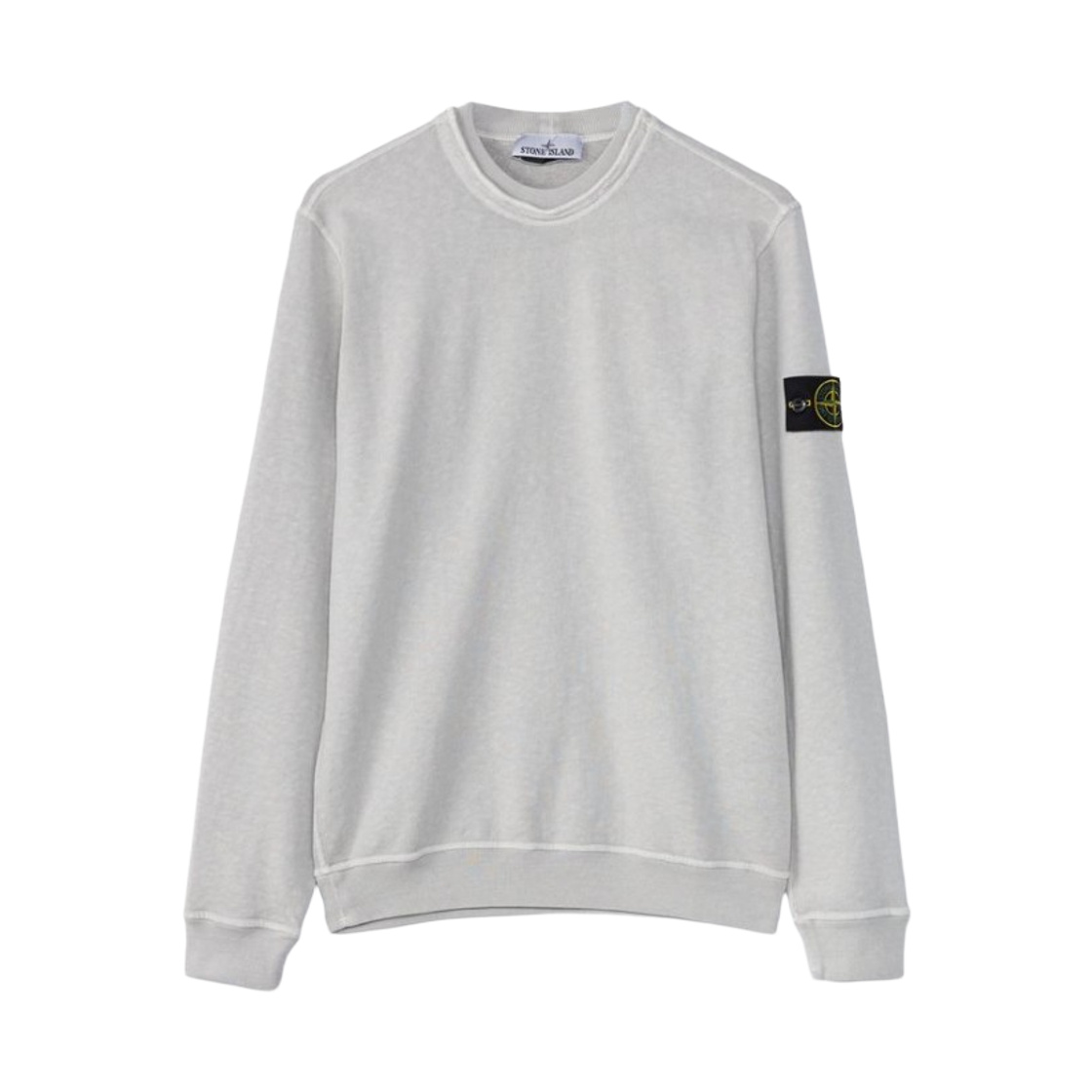 L1S1561000-34S0060-V0161 Stone Island 6100034 Old Effect Crewneck Sweatshirt Pearl Grey - 26SS