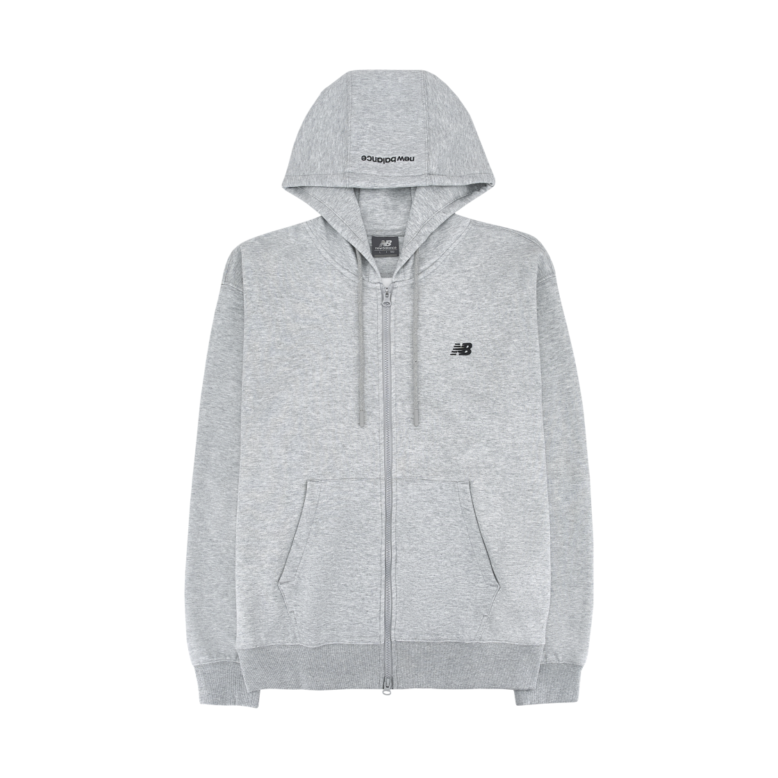 뉴발란스 에센셜 클래식 집업 후드 멜란지 그레이(New Balance Essential Classic Zip Up Hoodie Melange Grey)