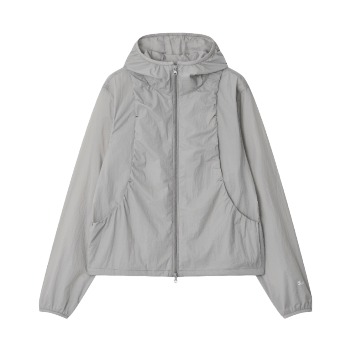 썬릿 셔링 후디드 윈드 브레이커 라이트 그레이(SUNLIT Shirring Hooded Wind Breaker Light Gray)