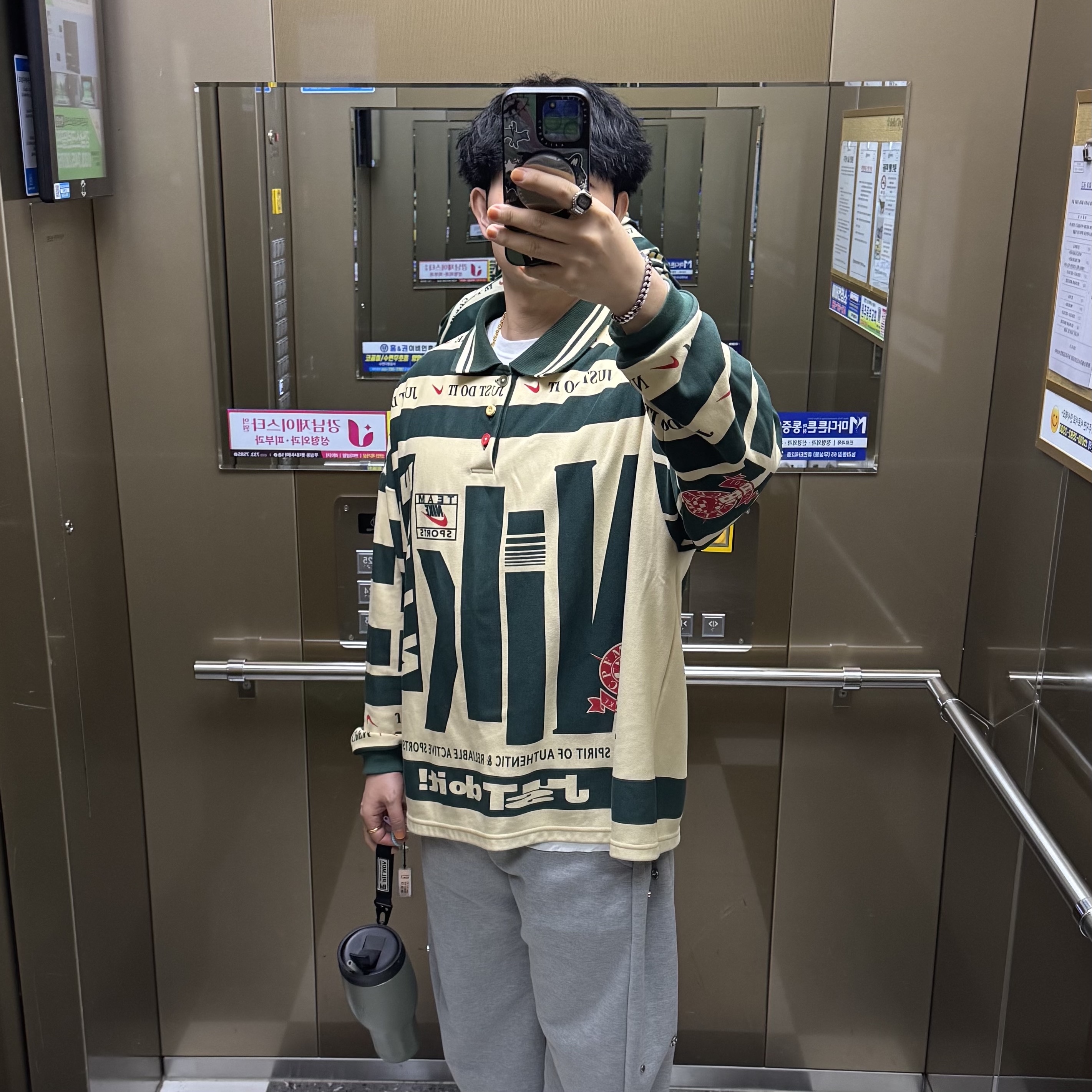 MJD Side Snap Wide C/P Heavy Sweat Pants Melange Grey, Supreme Hanes Tagless T-Shirt White (3 Pack) 착용 스타일