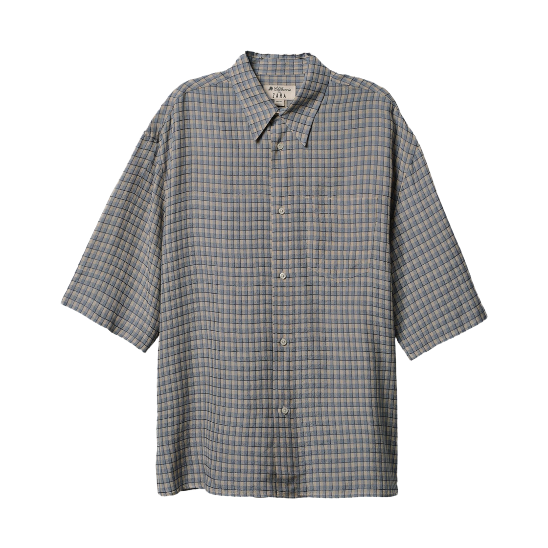 0399/801/044 Zara x Willy Chavarria Oversize Fit Check Shirt Blue White