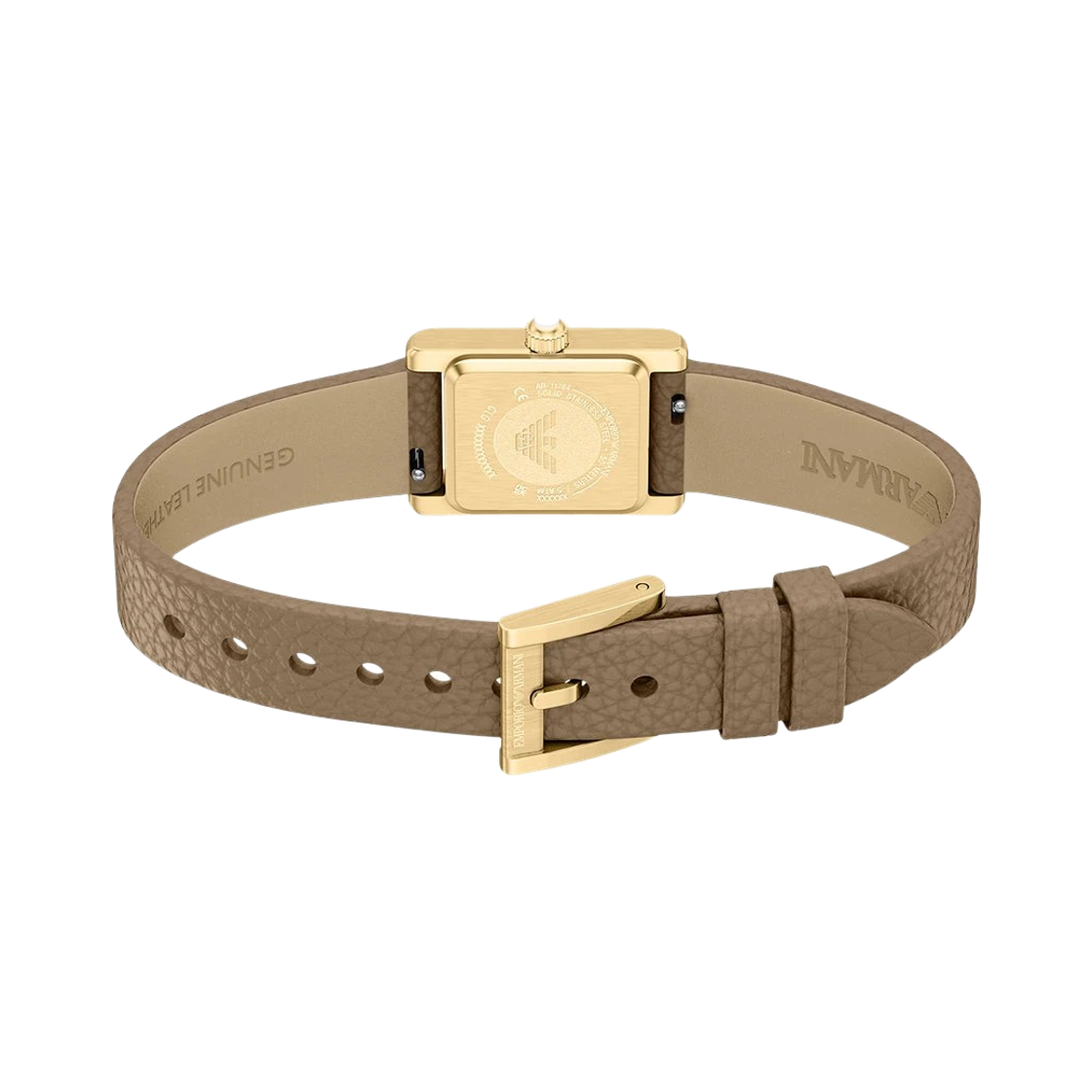 (W) 엠포리오 아르마니 쿼츠 투핸드 26mm 레더 마더 오브 펄 브라운((W) Emporio Armani Quartz Two-Hand 26mm Leather Mother Of Pearl Brown) - 2