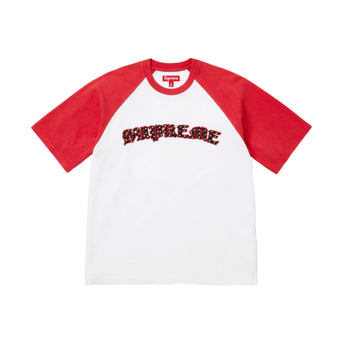 - Supreme Rhinestone Raglan S/S Top White - 26SS