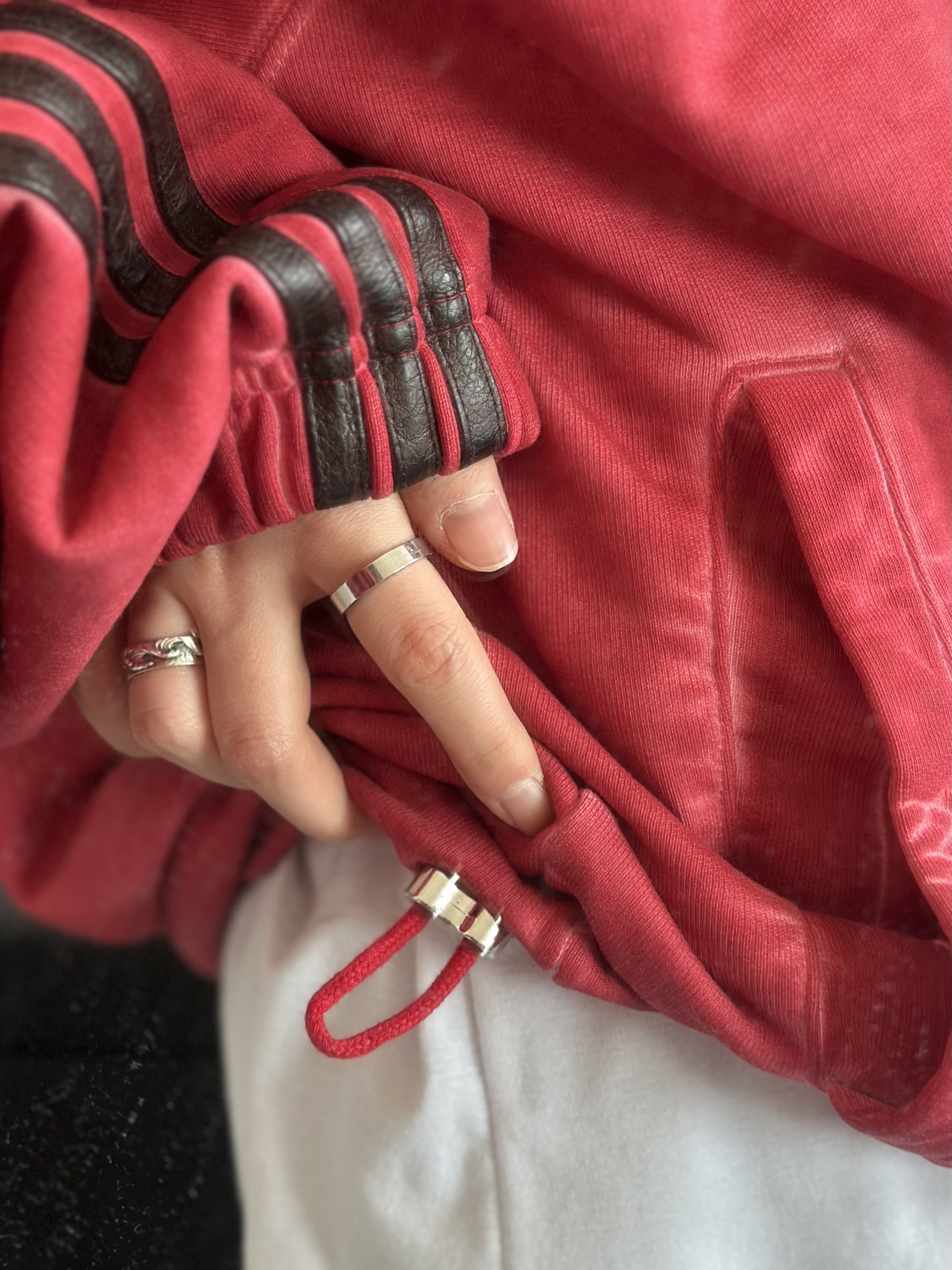 Adidas x Thug Club Sweat Hoodie Power Red - KR Sizing 착용 스타일 - 6