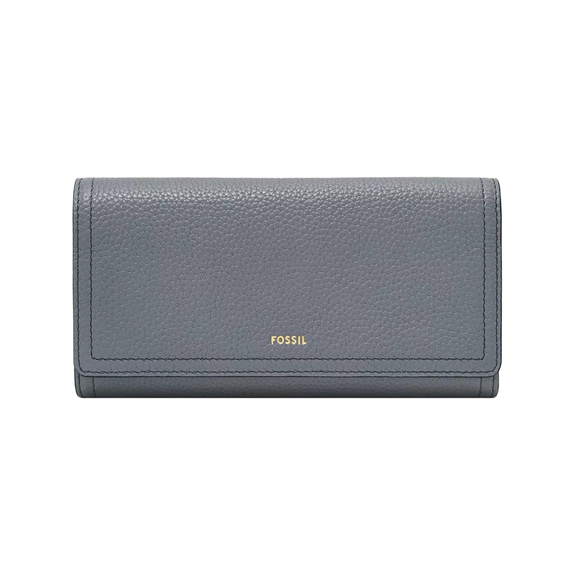 SL7833450 Fossil Logan Leather RFID Flap Clutch Wallet Nostalgia Blue